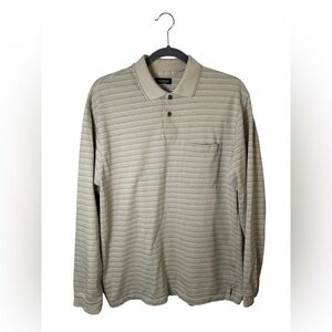 Van Heusen Men’s Long Sleeve Polo Shirt Beige Size Large